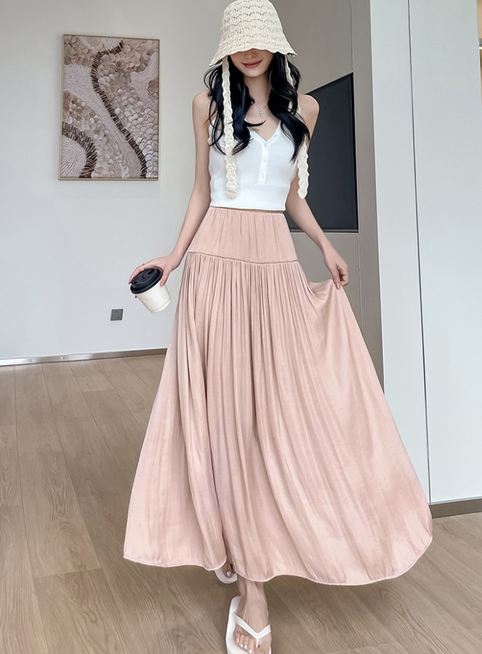 Drape all-match skirt modal summer long skirt for women