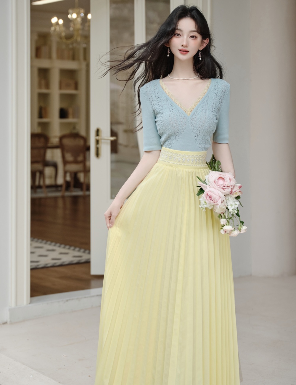 Retro vacation skirt 2pcs set