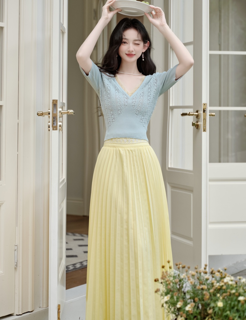 Retro vacation skirt 2pcs set