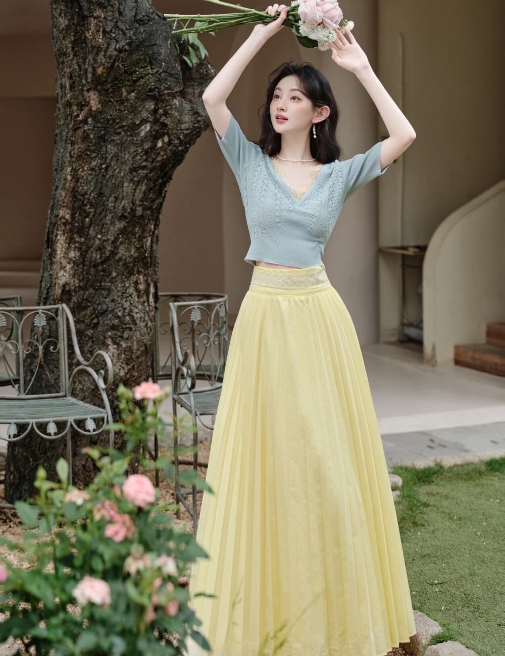 Retro vacation skirt 2pcs set