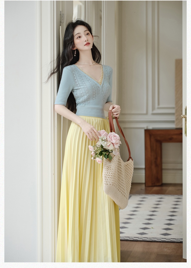 Retro vacation skirt 2pcs set