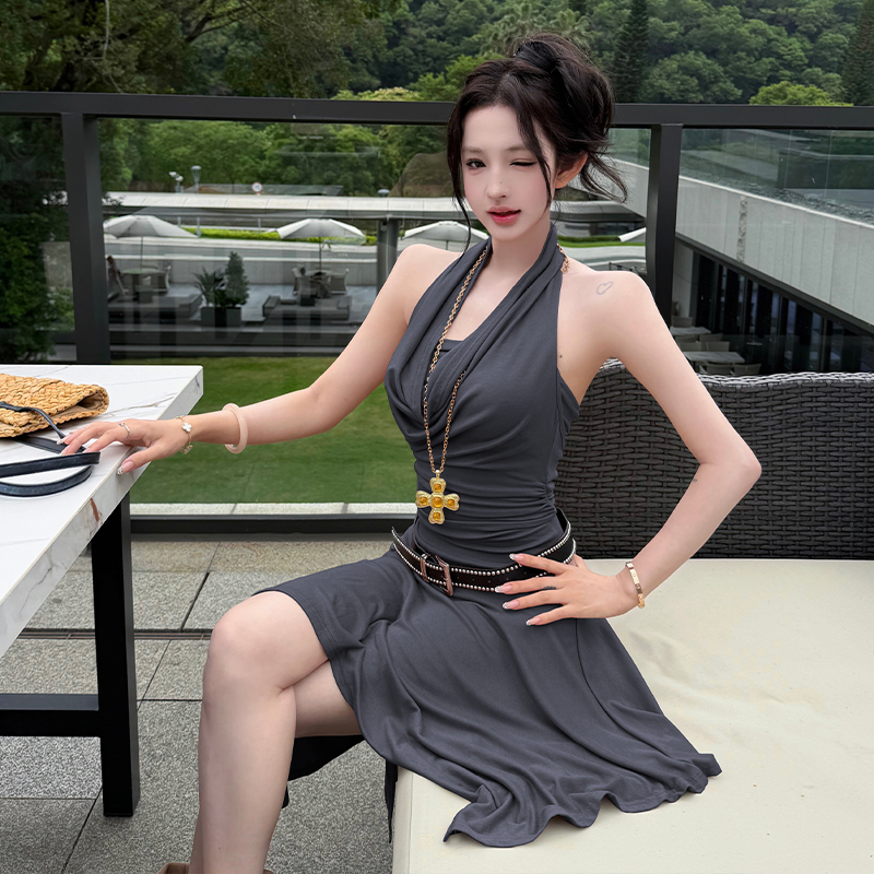 Halter summer multiple wear method waist dress