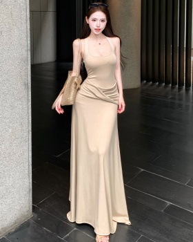 Retro summer sleeveless dress France style long dress