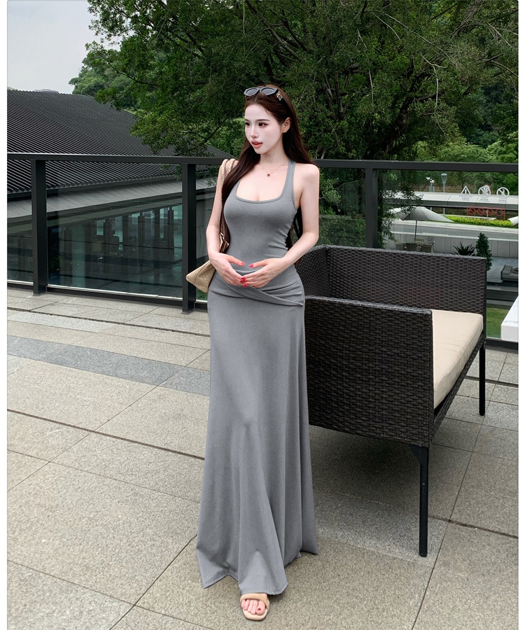Retro summer sleeveless dress France style long dress