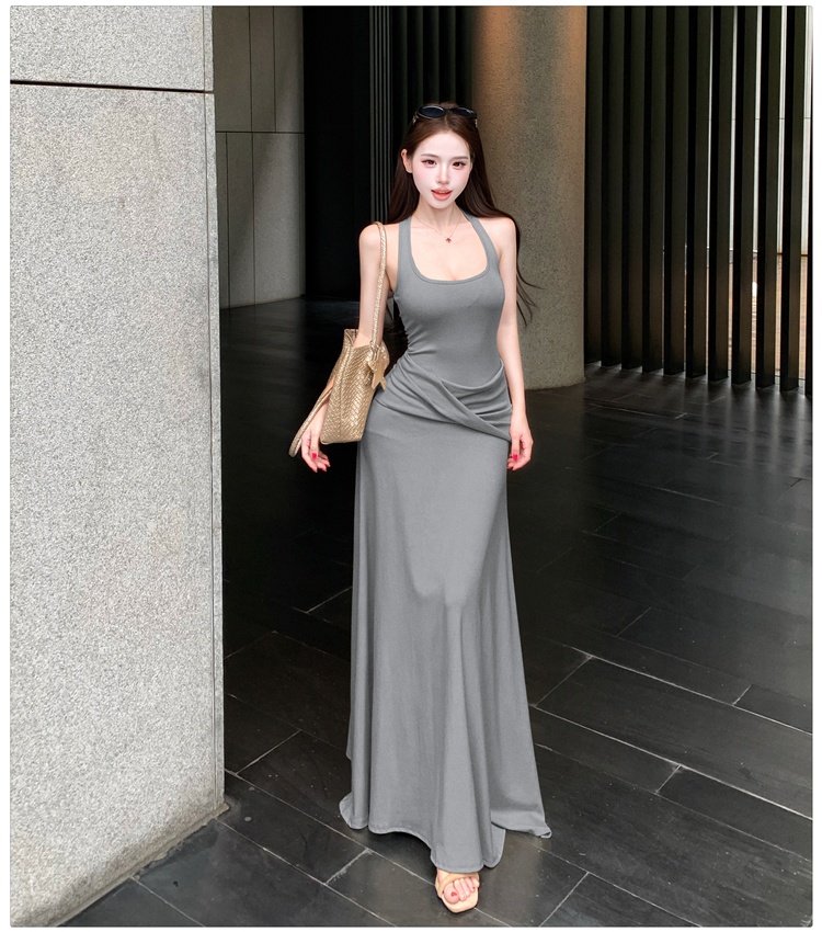 Retro summer sleeveless dress France style long dress