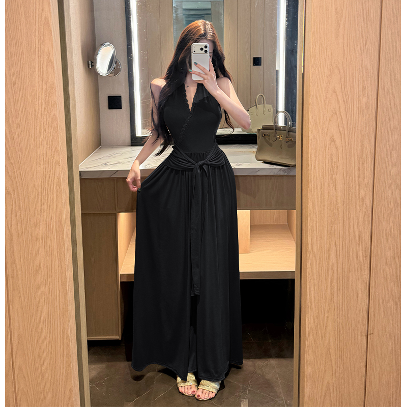 Lace dress sleeveless long dress for women