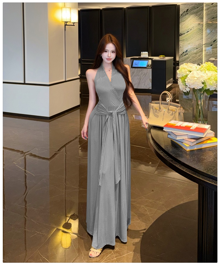 Lace dress sleeveless long dress for women