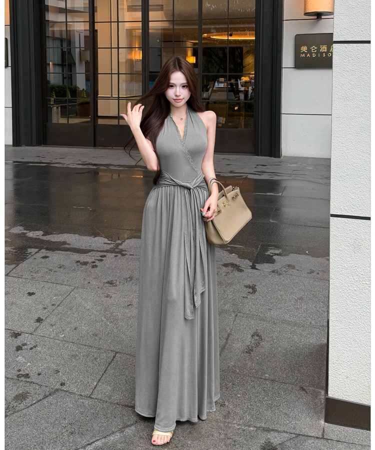Lace dress sleeveless long dress for women