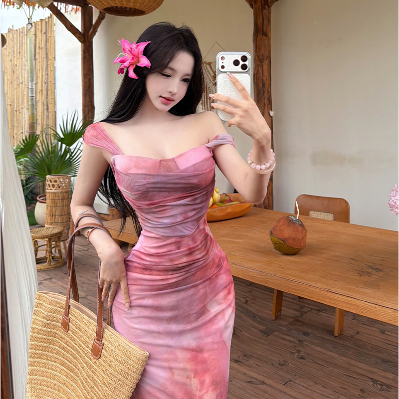 Vacation mermaid dress gauze long dress for women