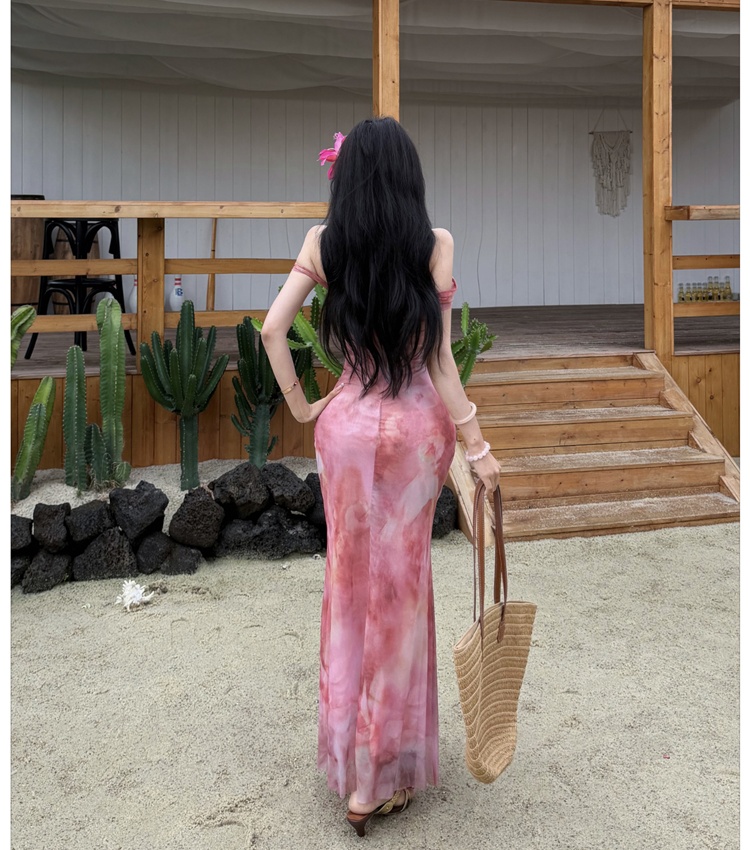 Vacation mermaid dress gauze long dress for women