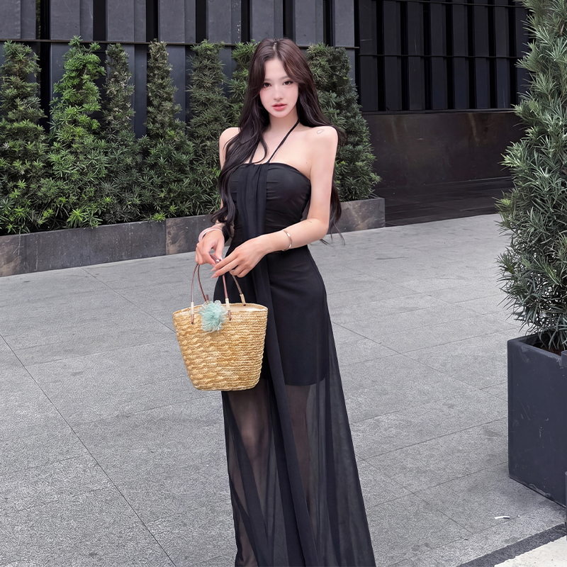 Summer halter dress temperament long dress for women