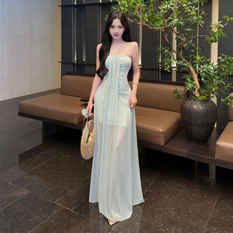Summer halter dress temperament long dress for women