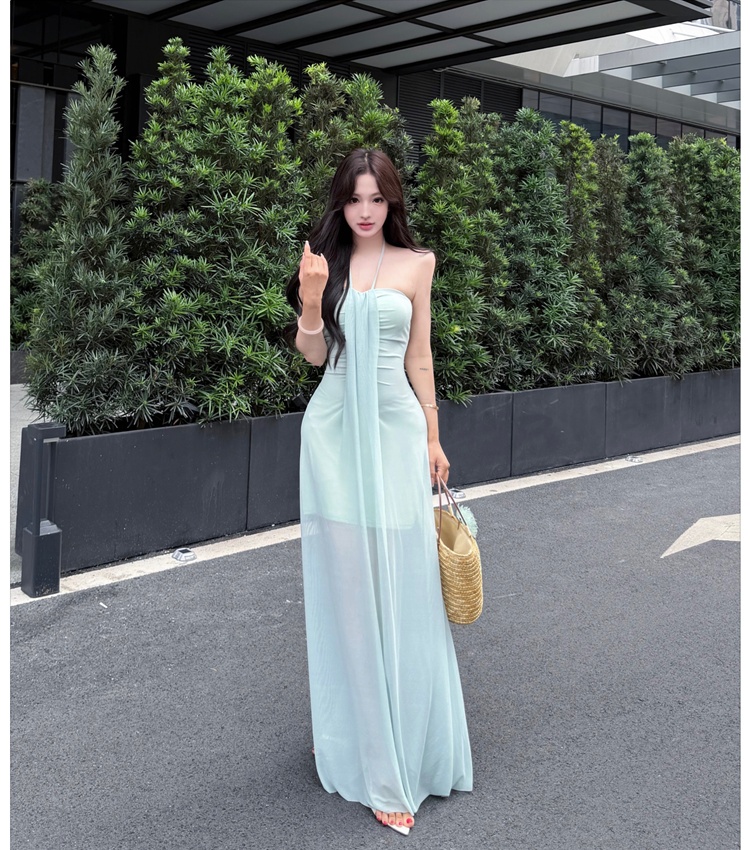 Summer halter dress temperament long dress for women
