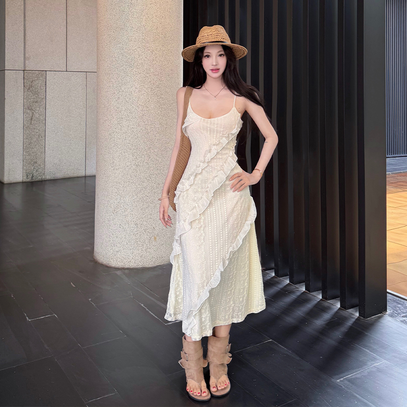 Lace summer long dress vacation dress for women