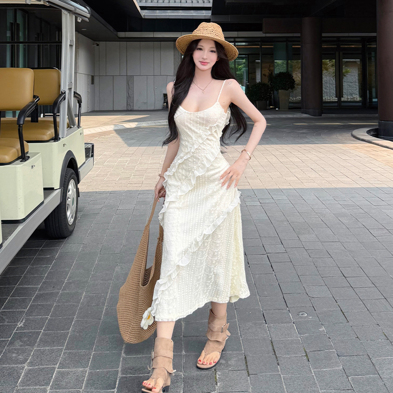 Lace summer long dress vacation dress for women