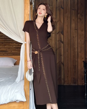 Summer Western style dress temperament slim long dress
