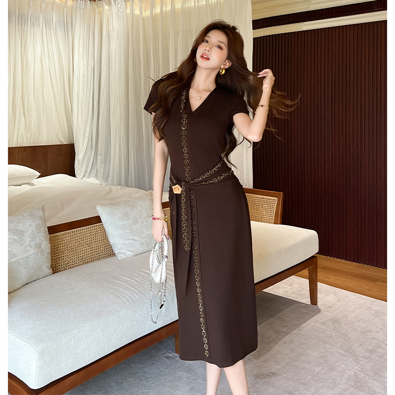 Summer Western style dress temperament slim long dress