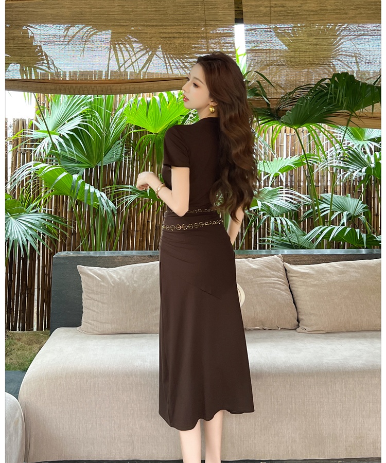 Summer Western style dress temperament slim long dress