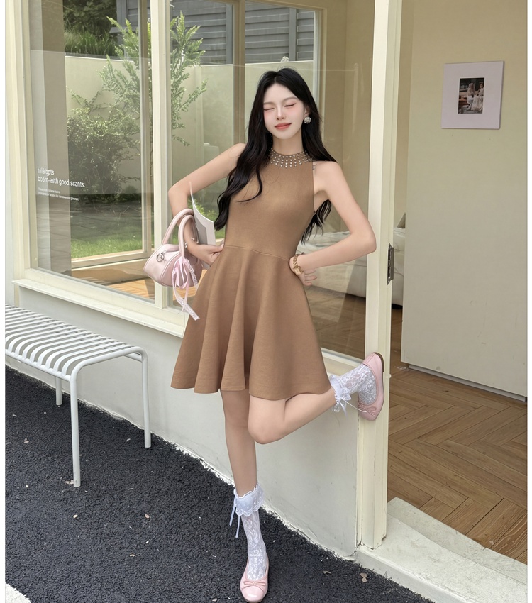 France style lady dress sleeveless dress for women