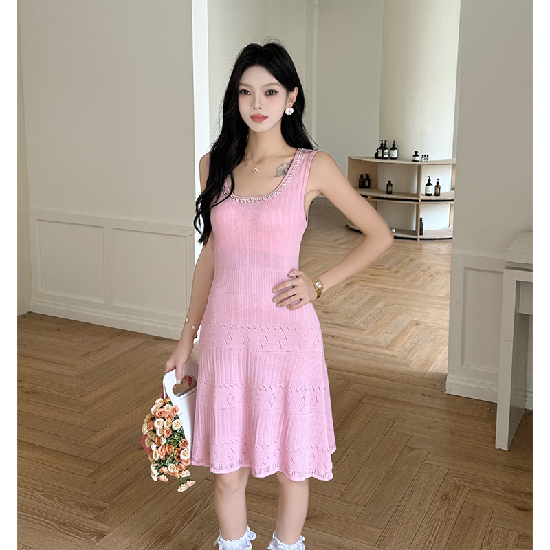 Tender France style dress sling sleeveless dress
