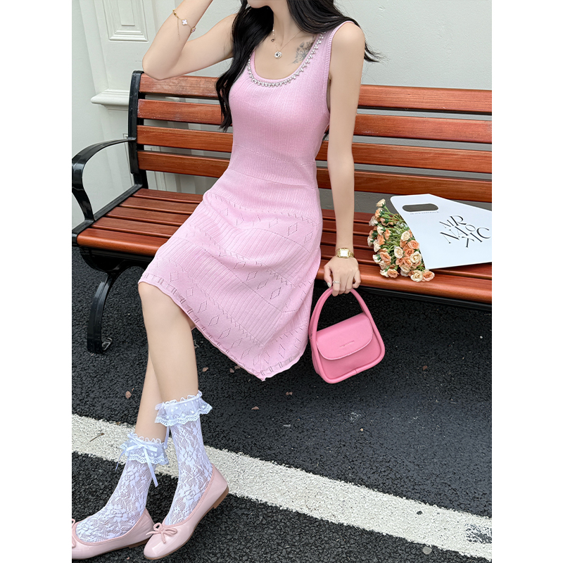 Tender France style dress sling sleeveless dress