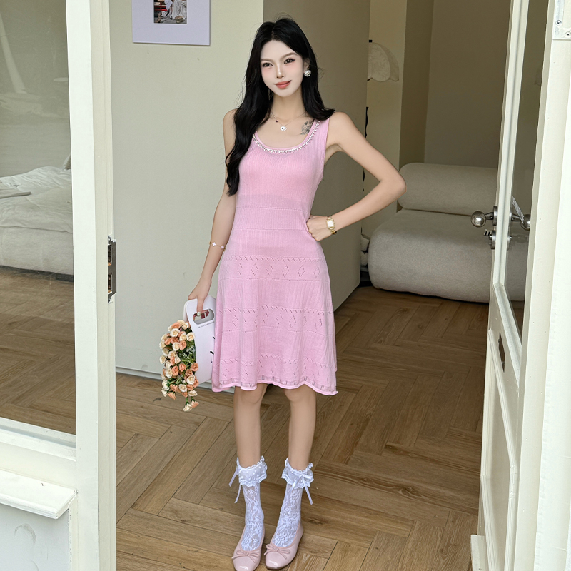Tender France style dress sling sleeveless dress