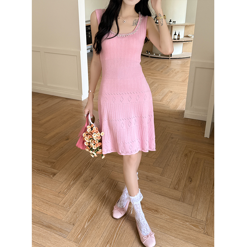 Tender France style dress sling sleeveless dress