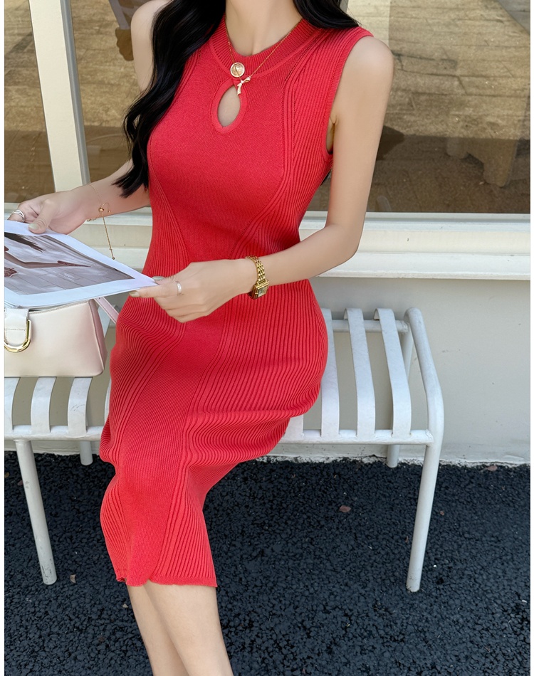 Bottoming long slim sleeveless temperament dress