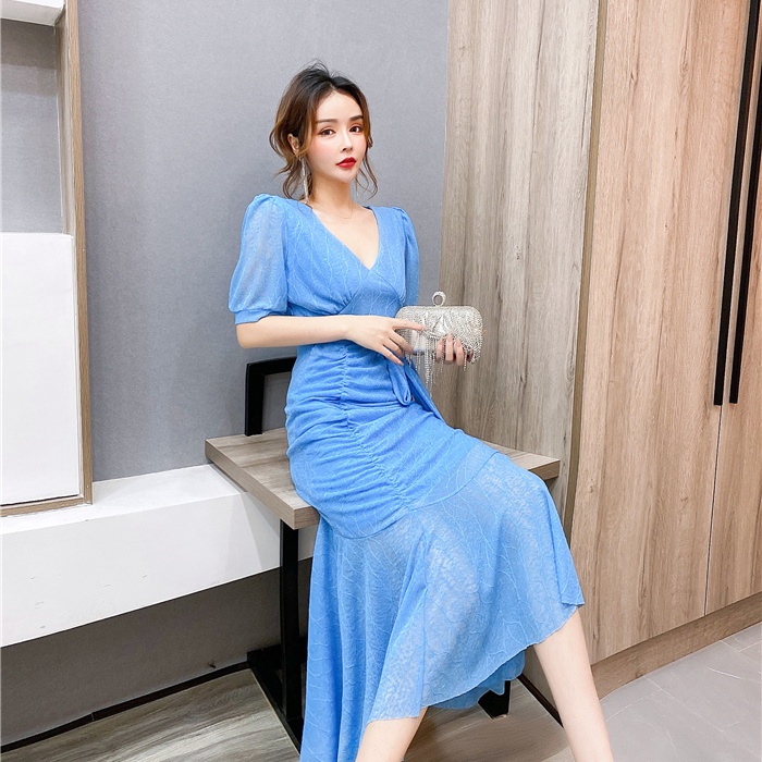 Fashion bow formal dress summer package hip long dress