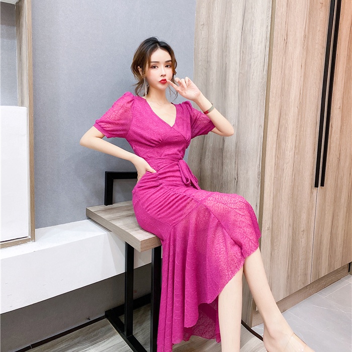 Fashion bow formal dress summer package hip long dress