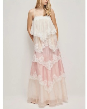 Gradient France style long dress sling European style dress