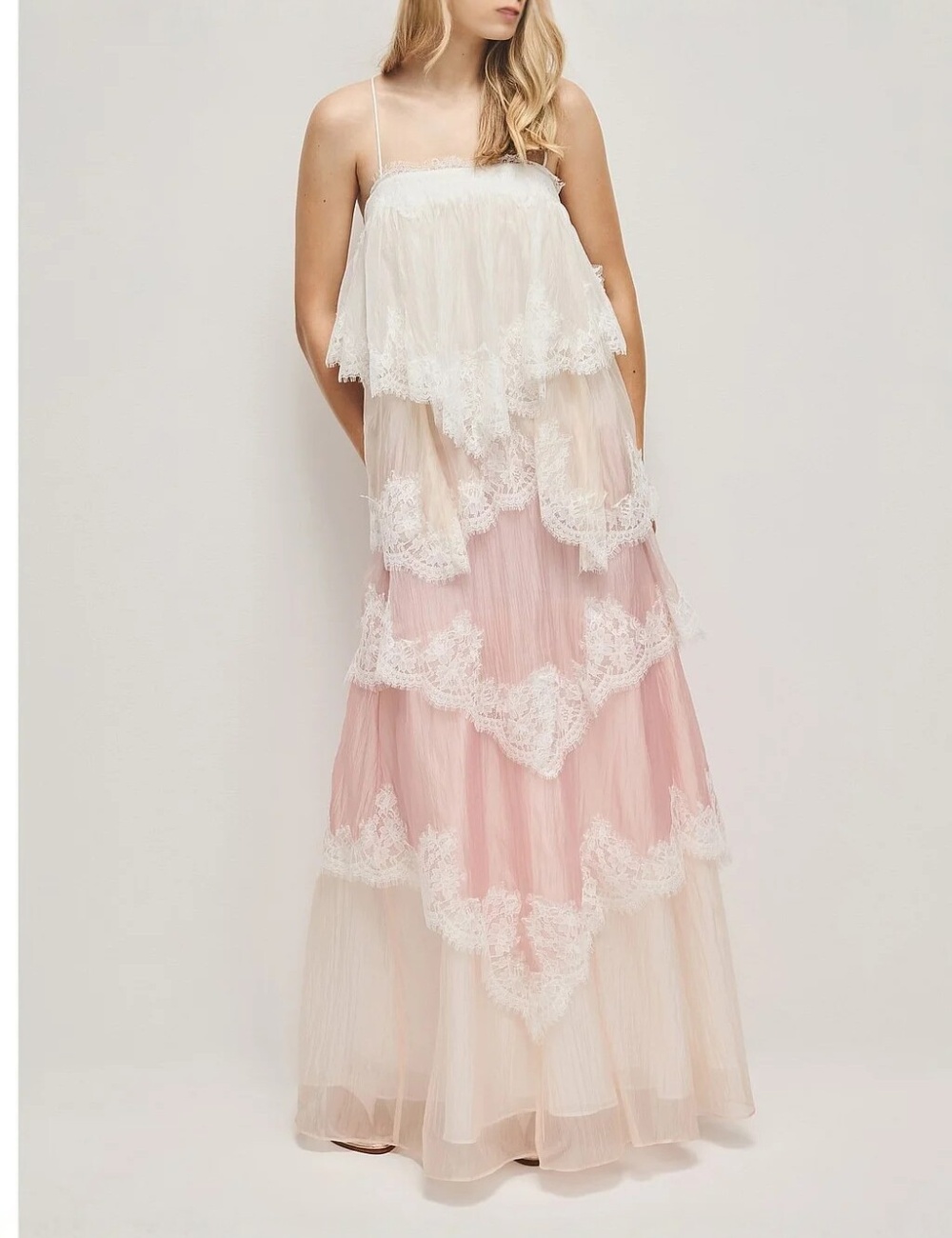 Gradient France style long dress sling European style dress