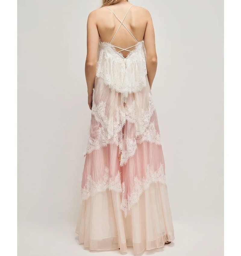Gradient France style long dress sling European style dress