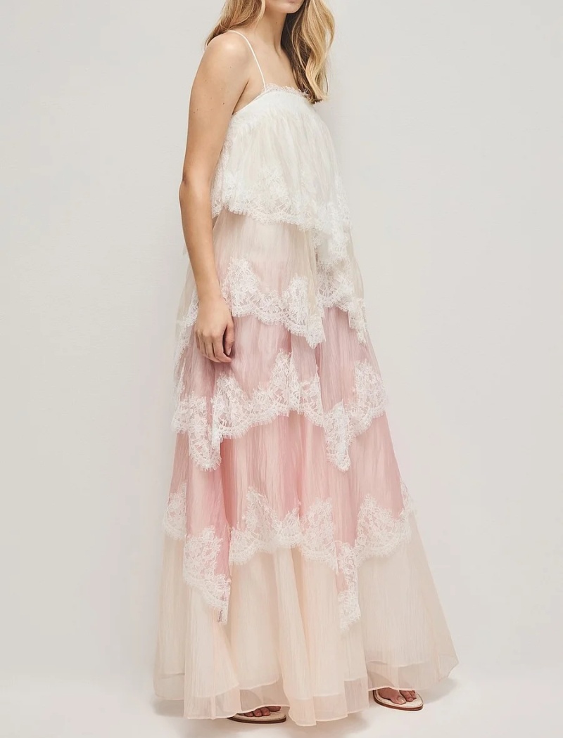 Gradient France style long dress sling European style dress