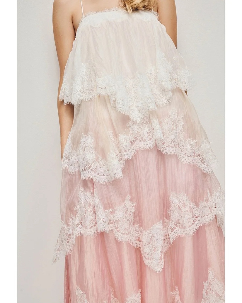 Gradient France style long dress sling European style dress