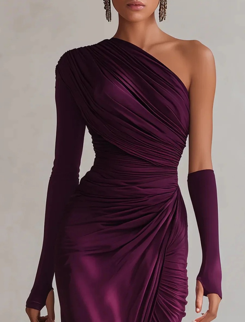 Package hip pinched waist dress spring long dress