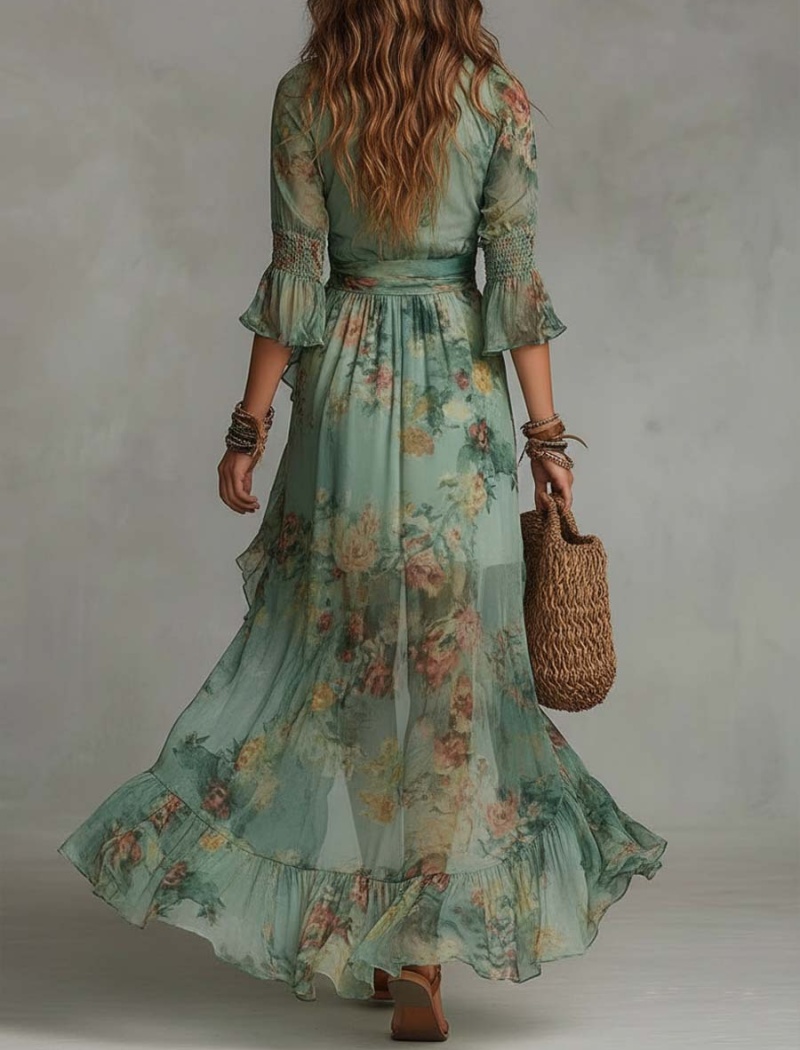 European style vacation dress elegant long dress