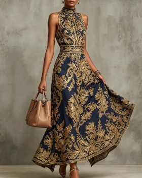 Slim dress embroidery evening dress for women