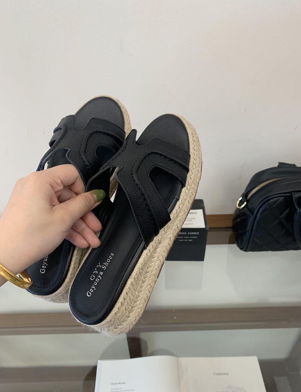 Hemp rope thick crust slipsole summer slippers for women