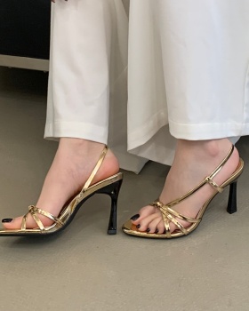 Bandage high-heeled shoes temperament sandals