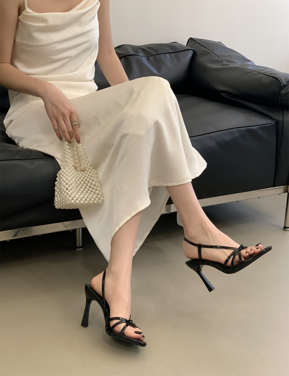 Bandage high-heeled shoes temperament sandals