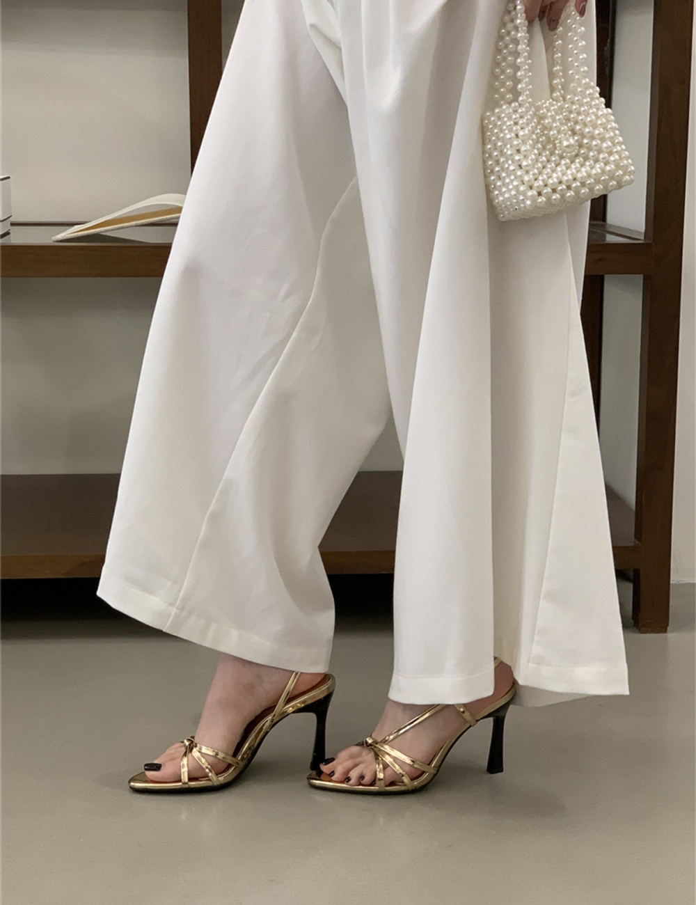 Bandage high-heeled shoes temperament sandals