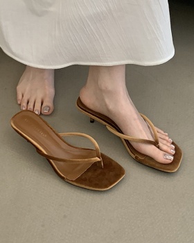 Simple open toe  France style kitten flip-flops