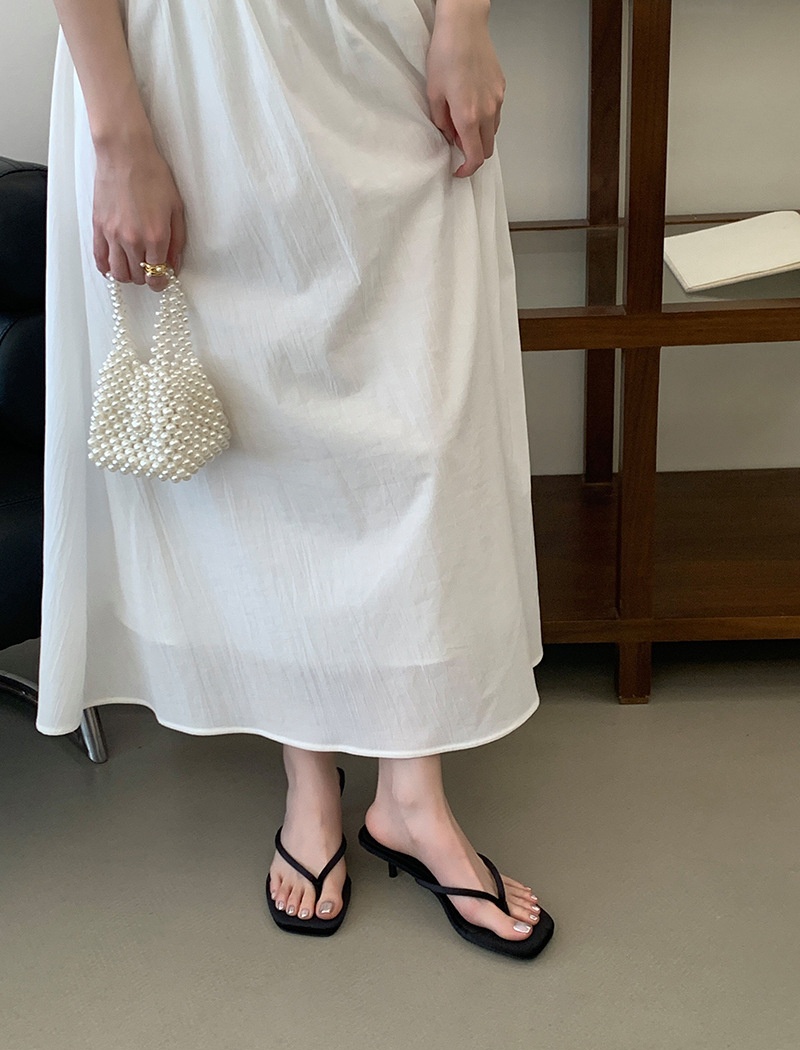 Simple open toe  France style kitten flip-flops