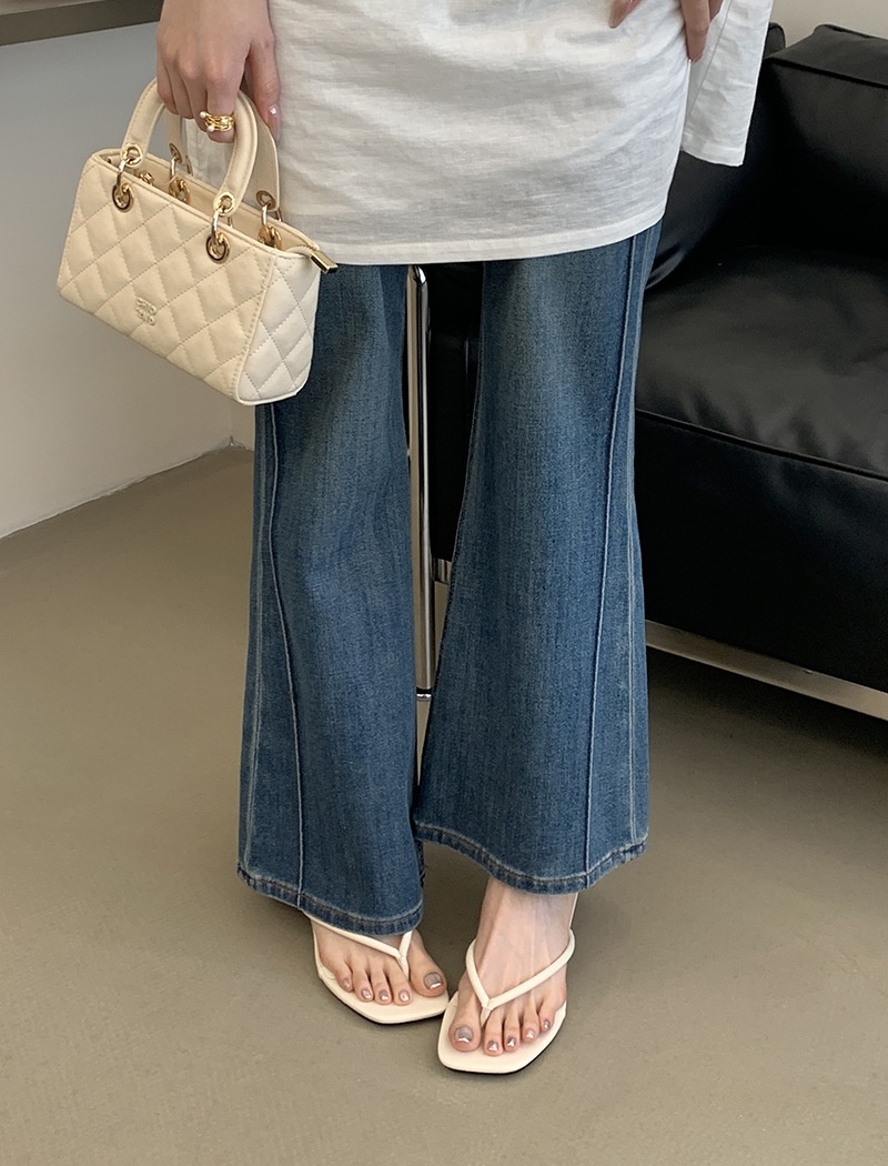 Simple open toe  France style kitten flip-flops