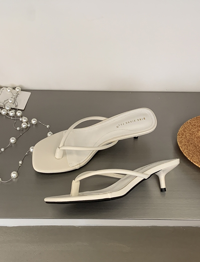 Simple open toe  France style kitten flip-flops