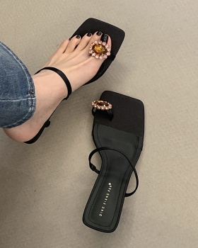 Summer cat slippers light luxury high-heeled shoes