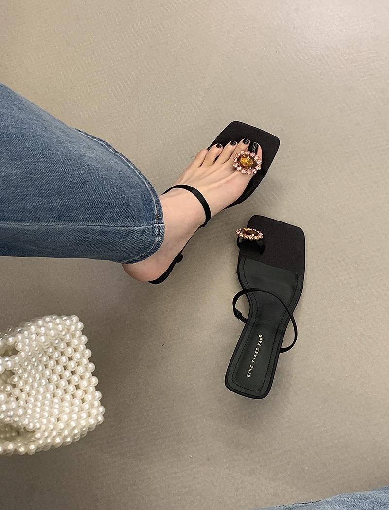 Summer cat slippers light luxury high-heeled shoes
