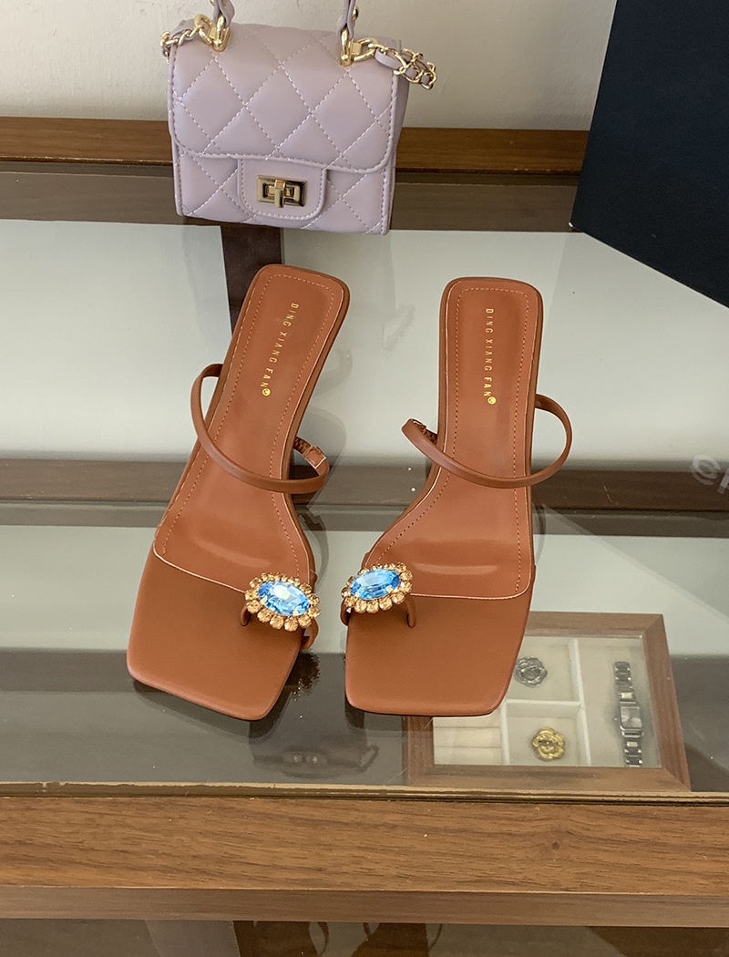 Summer cat slippers light luxury high-heeled shoes