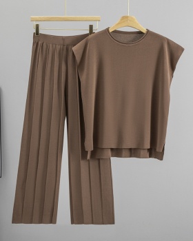 Wide leg pants 2pcs set for women